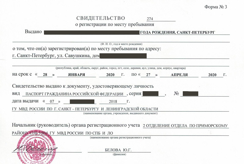 временная регистрация в Дедовске